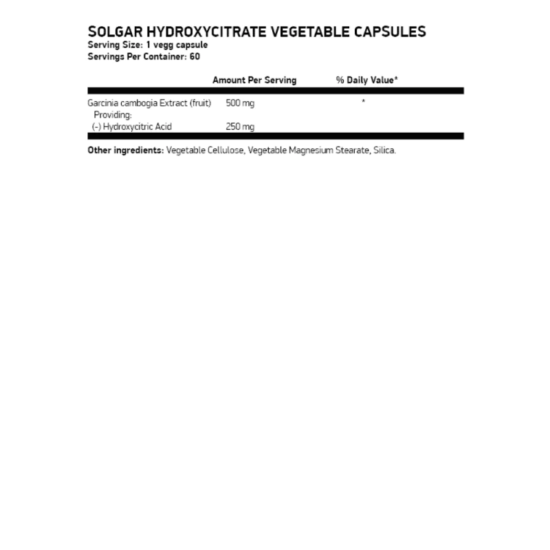 SOLGAR Hydroxycitrate 60 растителни капсули