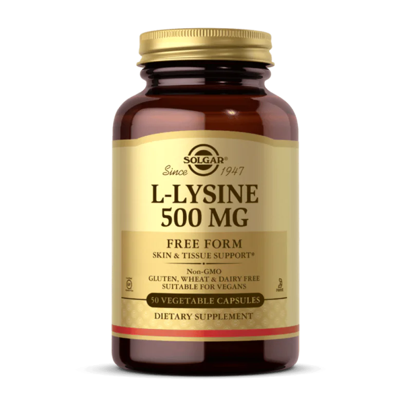 SOLGAR L-LYSINE 500 мг 50 растителни капсули