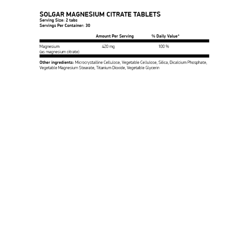 SOLGAR Magnesium Citrate 60 таблетки