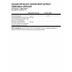 SOLGAR Sfp Black Cohosh Root Extract 60 растителни капсули