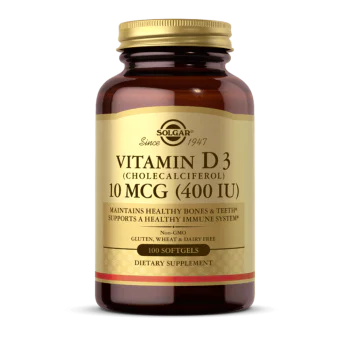 SOLGAR Vitamin D3 (Cholecalciferol) 400 IU 100 меки капсули