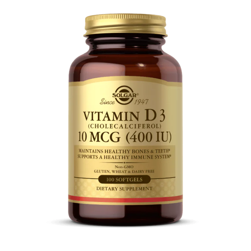 SOLGAR Vitamin D3 (Cholecalciferol) 400 IU 100 меки капсули