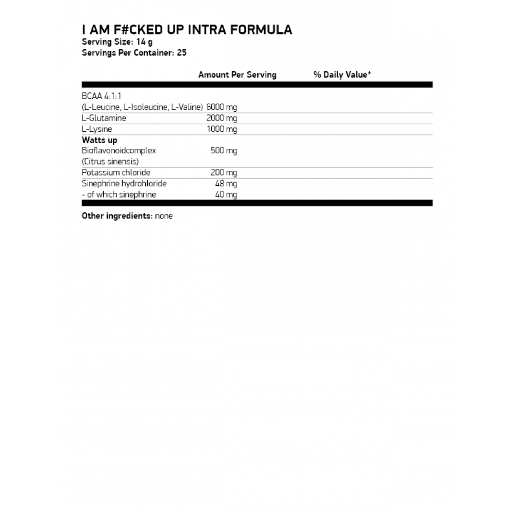 SWEDISH SUPPLEMENTS I AM F#CKED UP INTRA FORMULA 350 гр