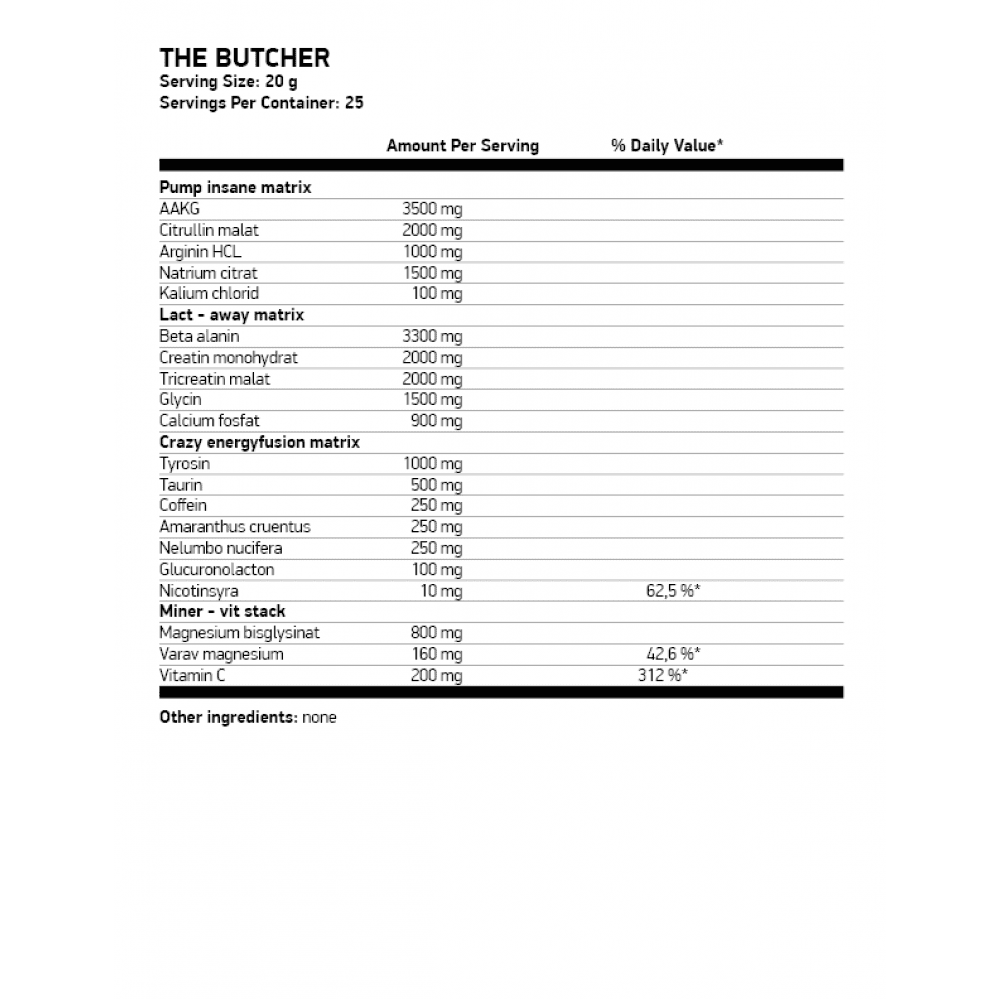 SWEDISH SUPPLEMENTS The Butcher 525 гр