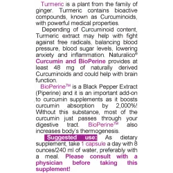 NATURALICO Curcumin And Bioperine 60 капсули