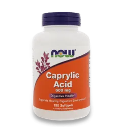 NOW Caprylic Acid 600 мг 100 меки капсули