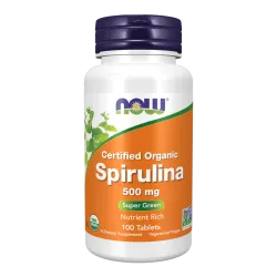 NOW Organic Spirulina 500 мг 100 таблетки